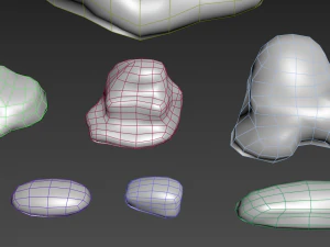 mossy rocks pack 3D Model