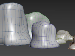 mossy rocks pack 3D Model