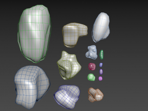 mossy rocks pack 3D Модель