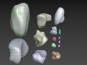 mossy rocks pack 3D Model