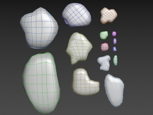 mossy rocks pack 3D Модель