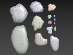 mossy rocks pack 3D Model