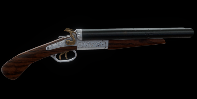 sawed off shotgun Model 3D .c4d .max .obj .3ds .fbx .stl .blend 
