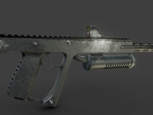 custom assault rifle Model 3D
