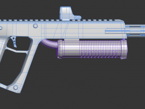custom assault rifle Model 3D