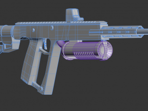 custom assault rifle Model 3D