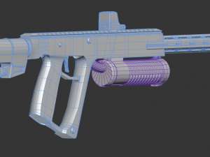custom assault rifle Model 3D