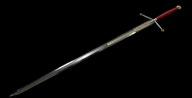 scottish claymore Model 3D .c4d .max .obj .3ds .fbx .stl .blend 