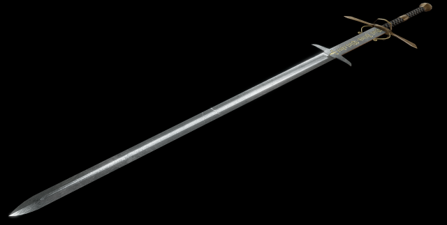 zweihander sword Model 3D .c4d .max .obj .3ds .fbx .stl .blend 