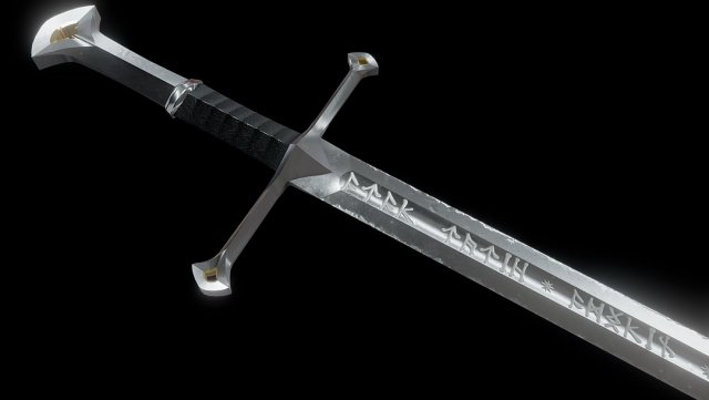 narsil - anduril lowpoly Modèle 3D .c4d .max .obj .3ds .fbx .stl .blend 