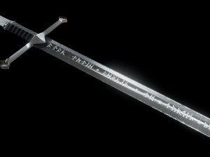 narsil - anduril lowpoly Modèle 3D