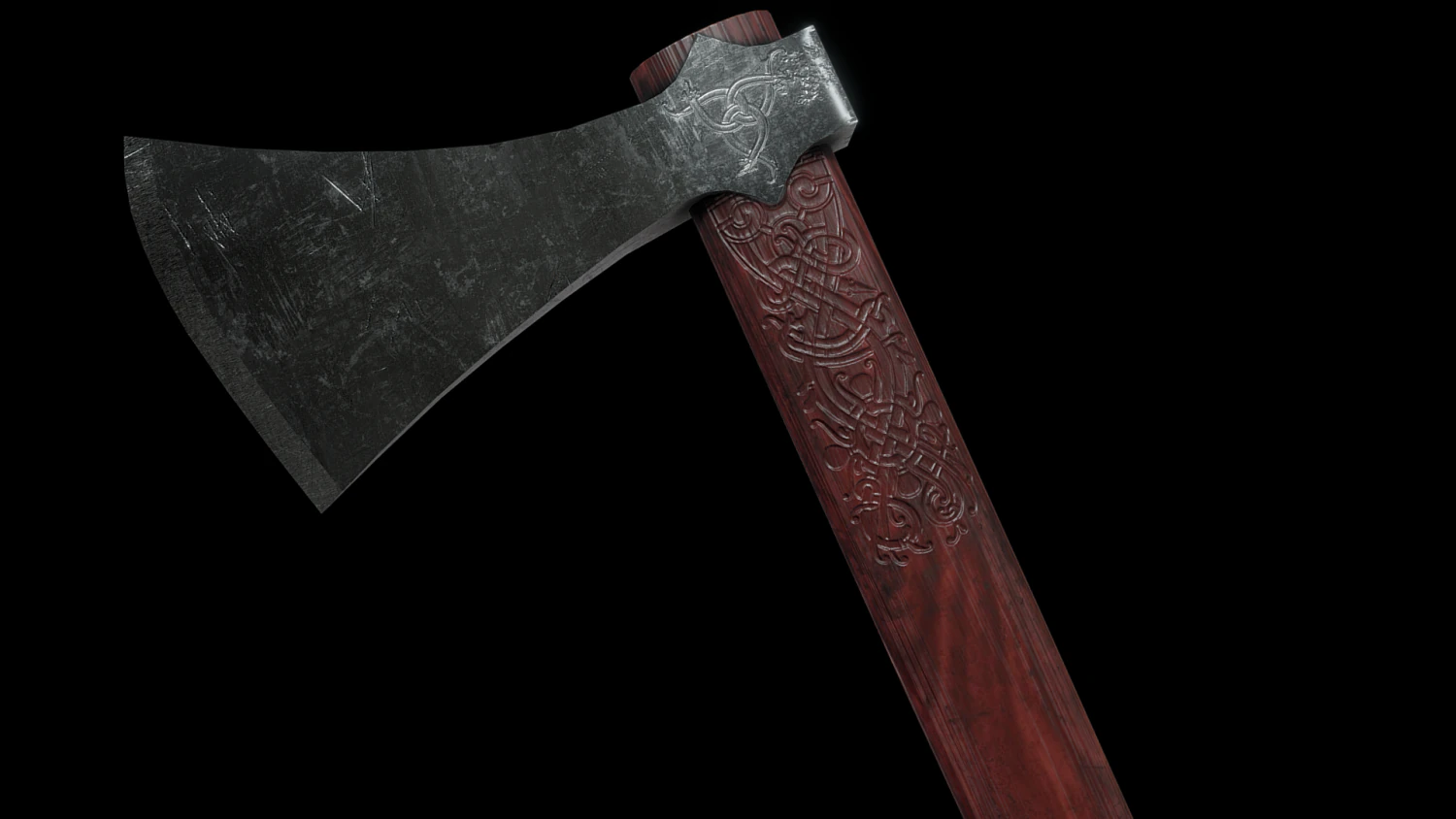 viking axe 1 3D Model .c4d .max .obj .3ds .fbx .stl .blend
