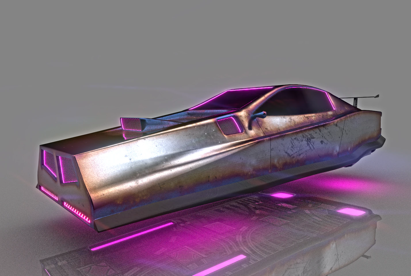 scifi cyberpunk car 3D Model .c4d .max .obj .3ds .fbx .stl .blend 