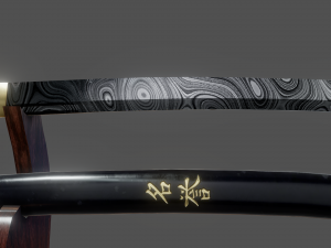 damascus steel katana 3D Модель