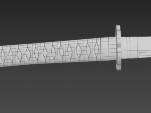 damascus steel katana 3D Модель