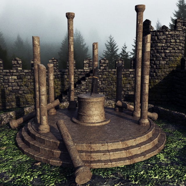 old ruins lowpoly 3D Model .c4d .max .obj .3ds .fbx .stl .blend 