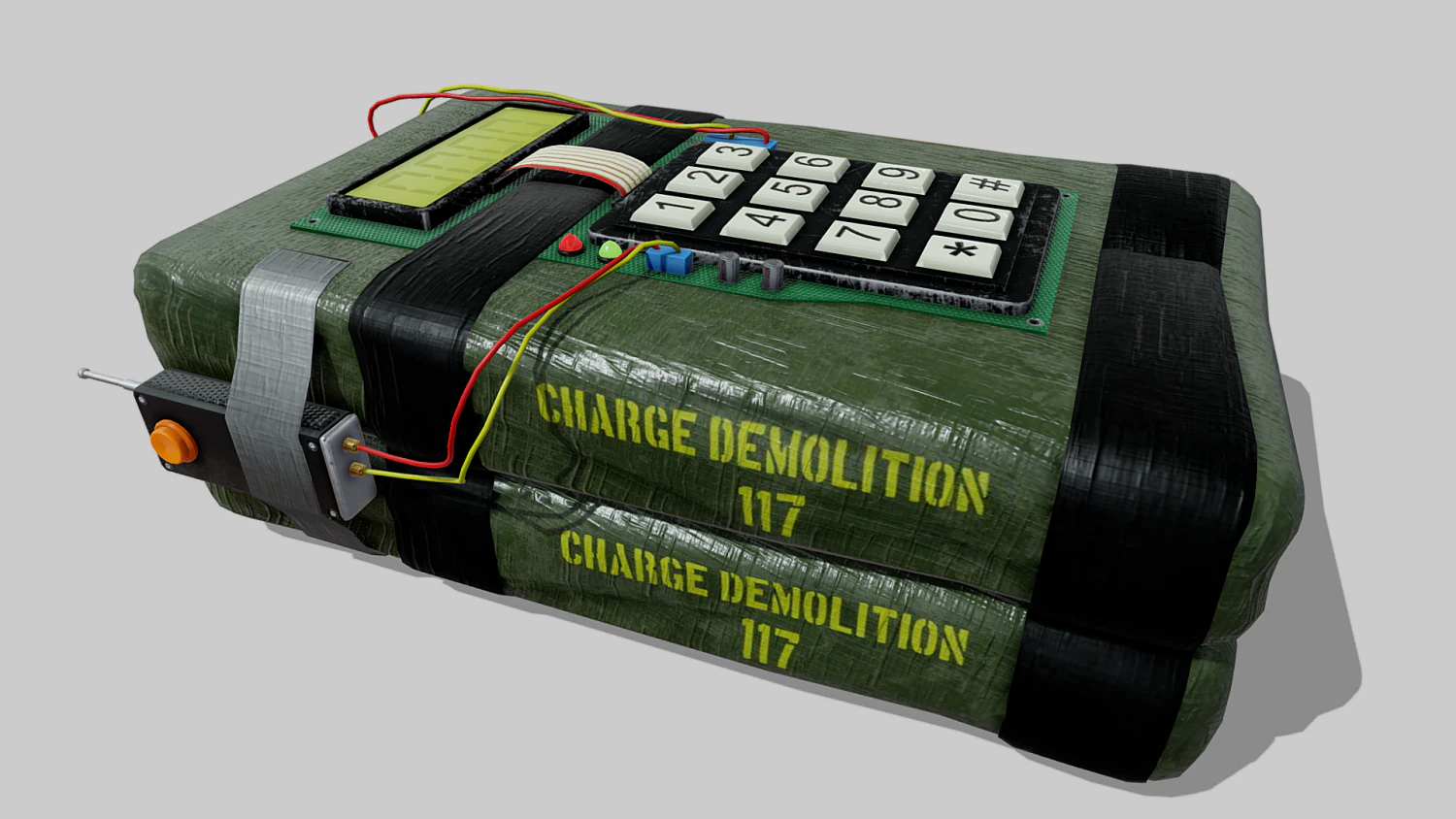 c4 explosive device 3D Model .c4d .max .obj .3ds .fbx .stl .blend 