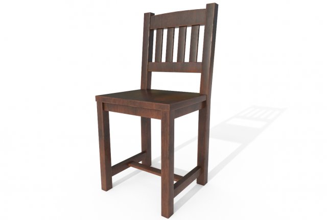traditional wooden chair 3D Model .c4d .max .obj .3ds .fbx .stl .blend 