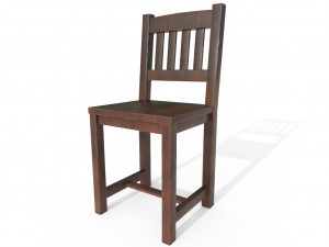traditional wooden chair 3D Model