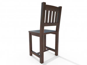 traditional wooden chair 3D Model