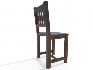 traditional wooden chair 3D Model