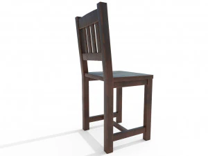 traditional wooden chair 3D Model