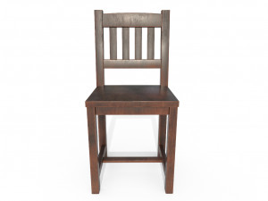 traditional wooden chair 3D Model