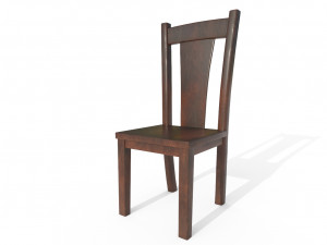 wooden chair 2 3D 모델