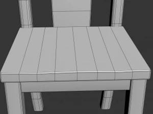 wooden chair 2 3D Model