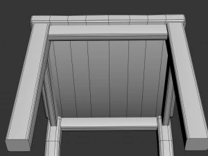 wooden chair 2 3D Model