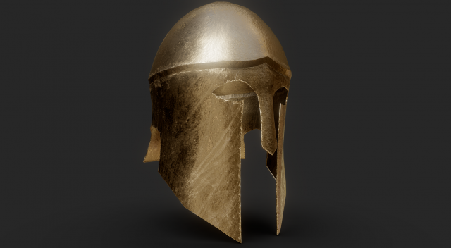 greek helmet lowpoly 3D 模型 .c4d .max .obj .3ds .fbx .stl .blend 
