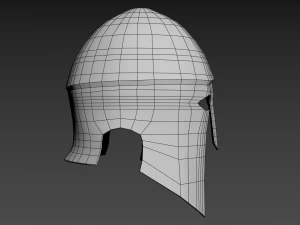 greek helmet lowpoly 3D Model