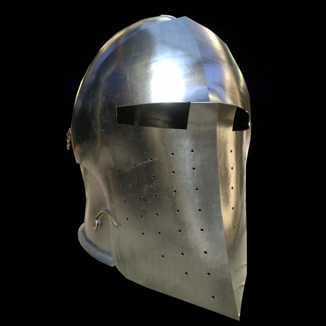 visored barbuta helmet 3D Model .c4d .max .obj .3ds .fbx .stl .blend 