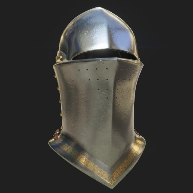 medieval jousting helmet Model 3D .c4d .max .obj .3ds .fbx .stl .blend 