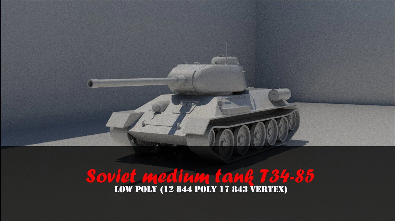 t34-85 3D Model .c4d .max .obj .3ds .fbx .stl .blend 
