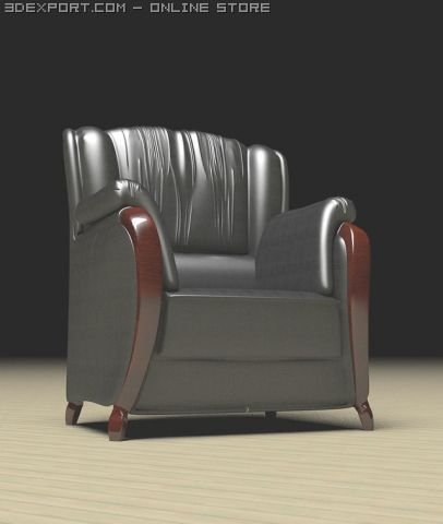 Armchair plated sofa 3D Model .c4d .max .obj .3ds .fbx .stl .blend
