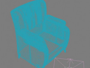 Armchair plated sofa 3D Model