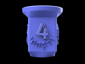 four miniature childrens cups for the passover seder night 3D Baskı Modeli