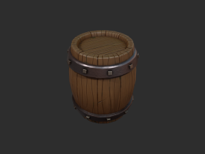 stylized wooden barrel 3D Модель