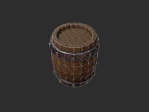stylized wooden barrel 3D Модель