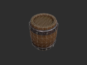 stylized wooden barrel 3D Модель