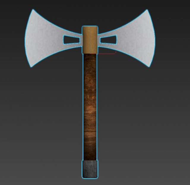 axe - both side Modelo 3D .c4d .max .obj .3ds .fbx .stl .blend 
