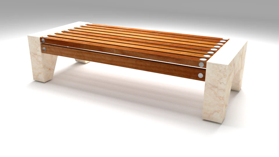 bench 3D Model .c4d .max .obj .3ds .fbx .stl .blend 