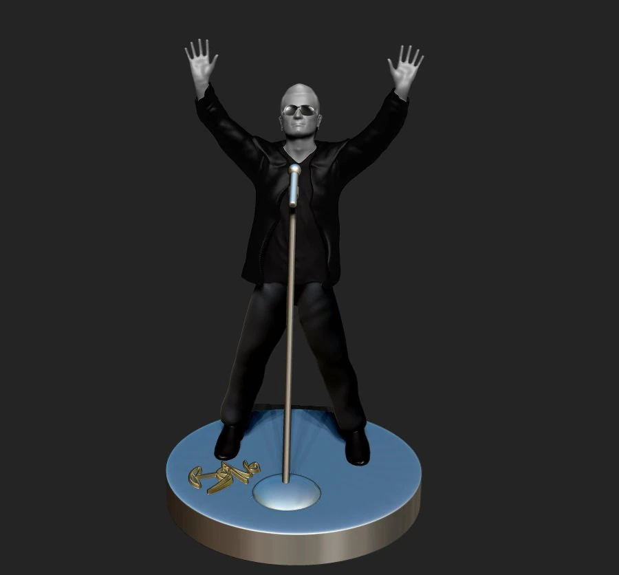 Bono u2 3D Print Model .c4d .max .obj .3ds .fbx .stl .blend 
