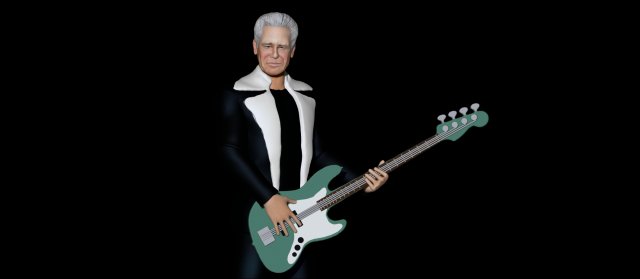 Adam Clayton U2 3D Baskı Modeli .c4d .max .obj .3ds .fbx .stl .blend 