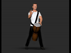 Larry Mullen Jr U2 3D 프린트 모델