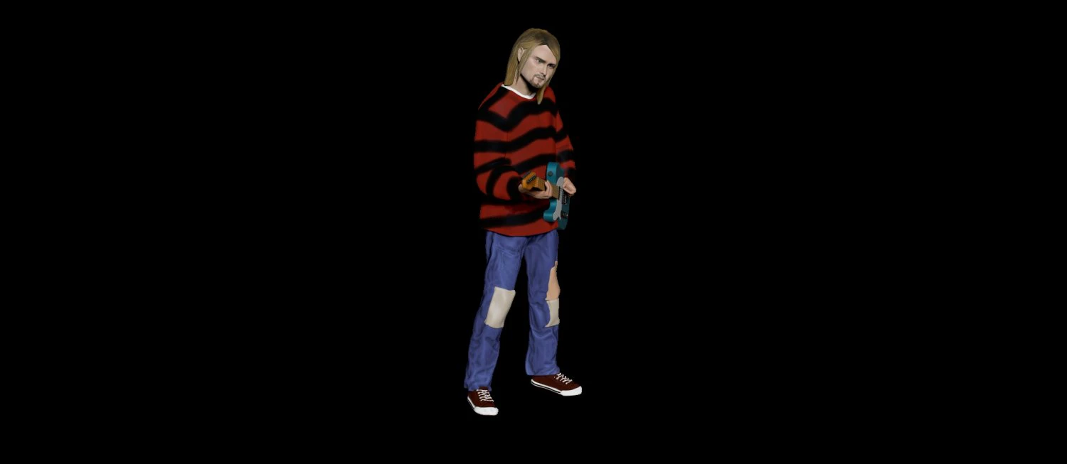 Kurt Cobain 3D Print Model .c4d .max .obj .3ds .fbx .stl .blend 