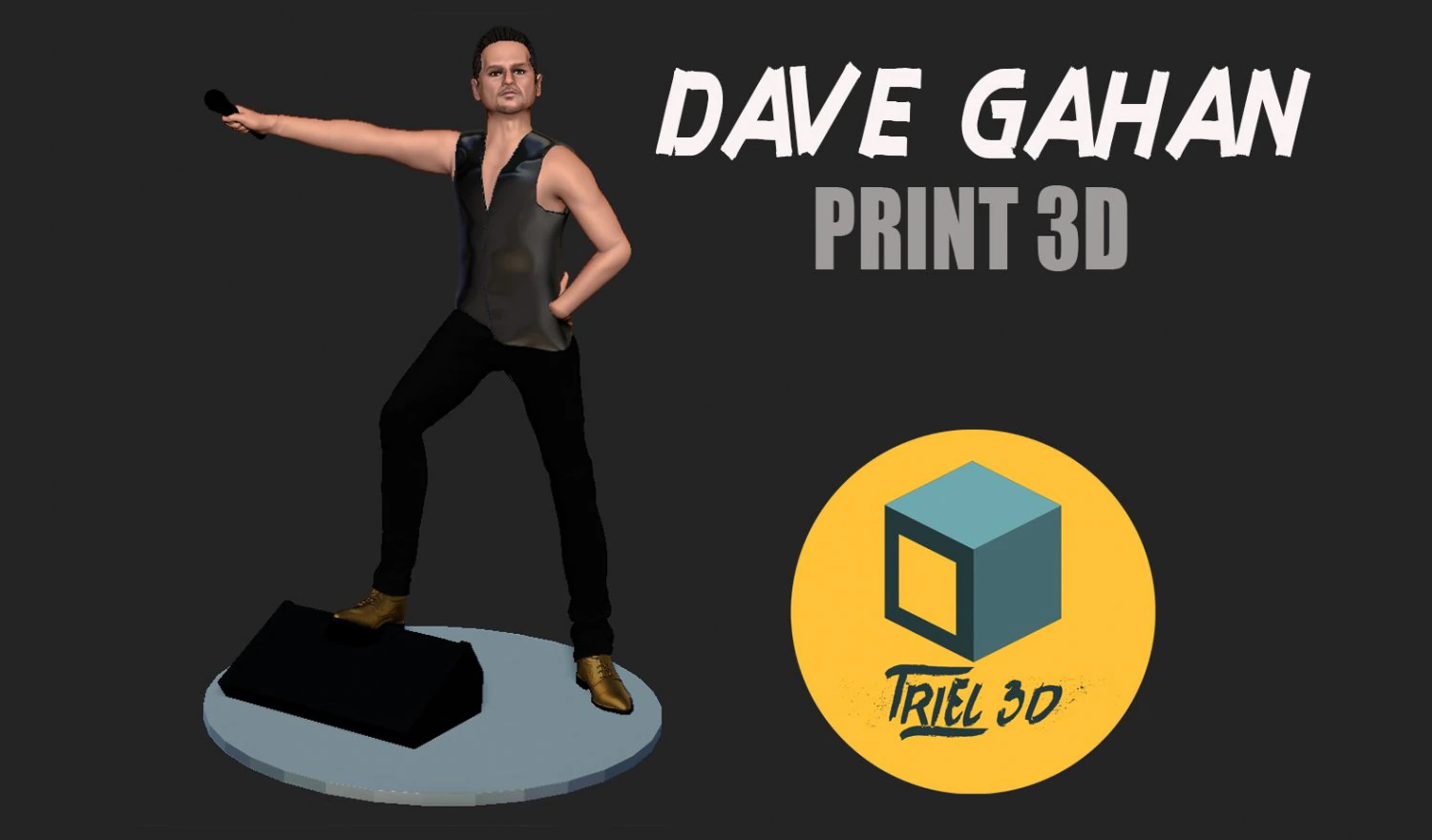 Dave Gahan 3D Print Model .c4d .max .obj .3ds .fbx .stl .blend 