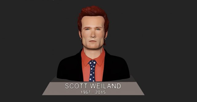 Scott Weiland bust Model Cetak 3D .c4d .max .obj .3ds .fbx .stl .blend 