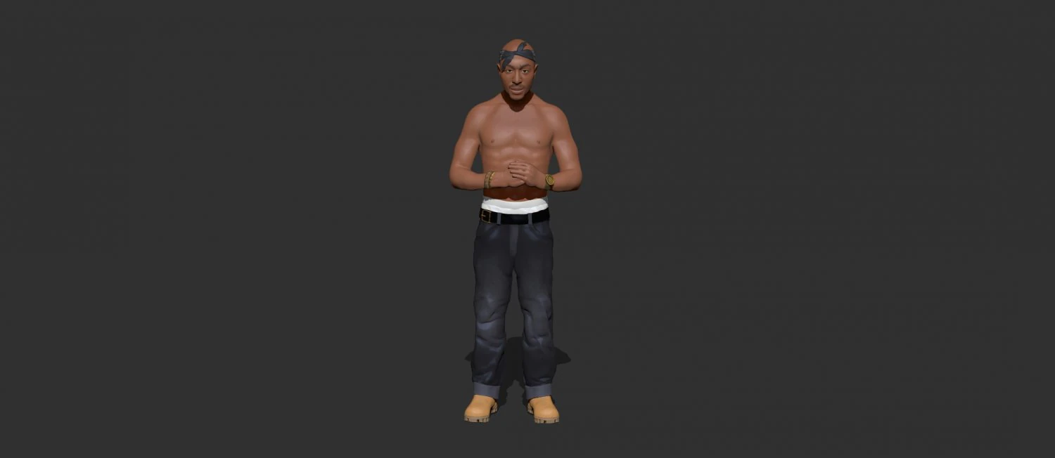 Tupac Shakur 3D Print Model .c4d .max .obj .3ds .fbx .stl .blend 